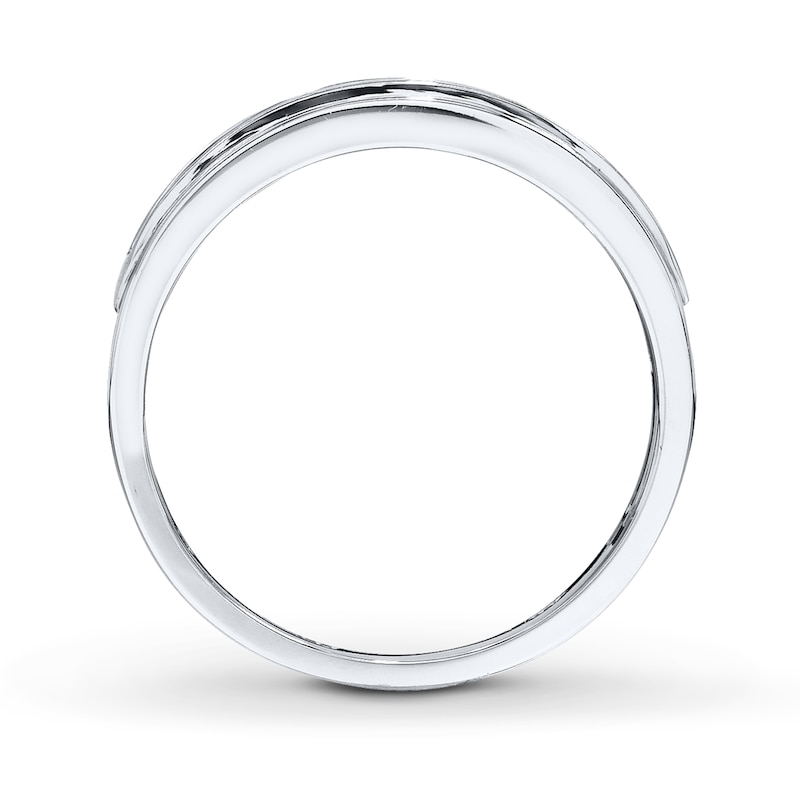 Main Image 2 of Previously Owned Men's Wedding Band 1/2 ct tw Round-cut Diamonds 10K White Gold Size 13