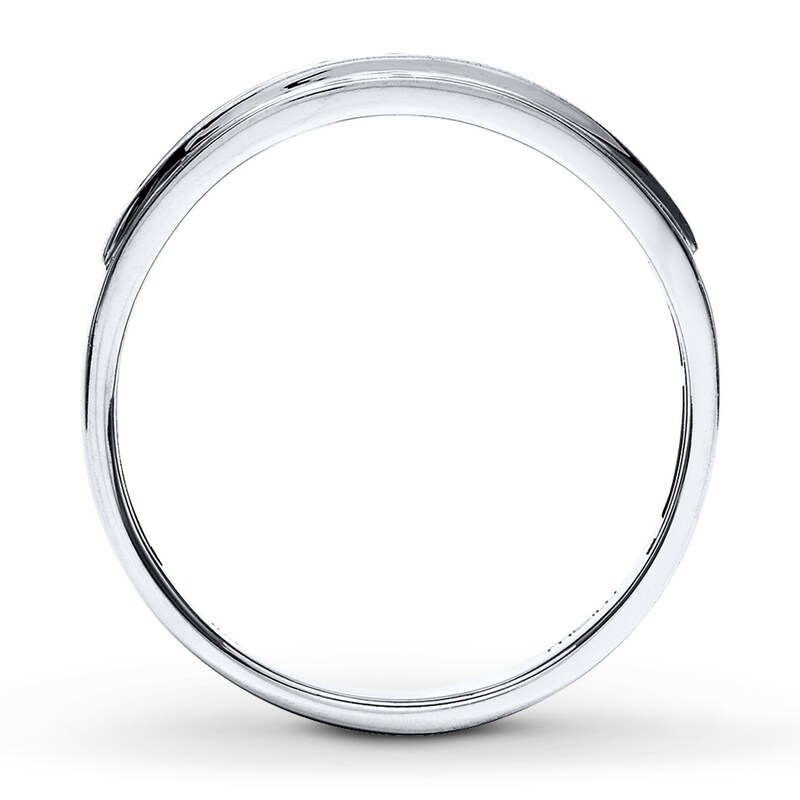 Main Image 2 of Previously Owned Men's Diamond Band 1/4 ct tw Round-cut 10K White Gold - Size 6