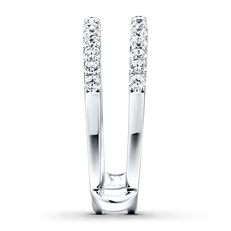 Main Image 3 of Previously Owned Diamond Enhancer Ring 1/2 ct tw Round-cut 14K White Gold Size 4