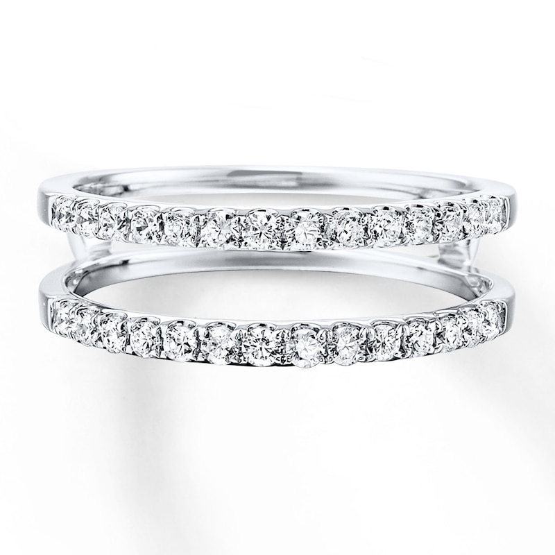 Main Image 4 of Previously Owned Diamond Enhancer Ring 1/2 ct tw Round-cut 14K White Gold Size 4