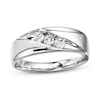 Thumbnail Image 1 of Previously Owned Men's Wedding Band 3/8 ct tw Round-cut Diamonds 10K White Gold Size 8.5