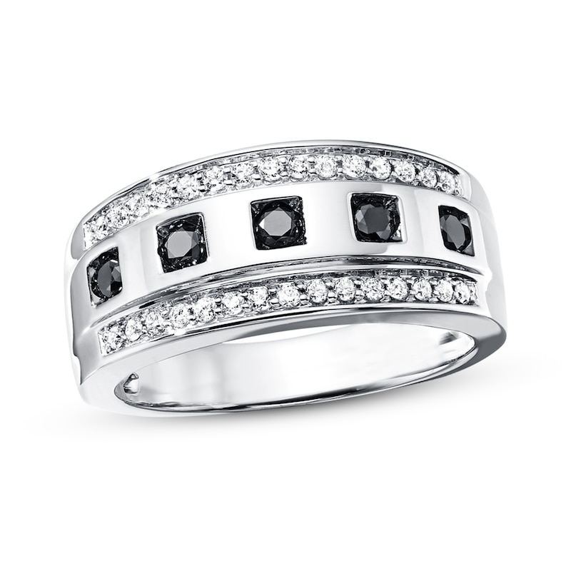 Main Image 1 of Previously Owned Men's Band 5/8 ct tw Diamonds 10K White Gold - Size 5.75