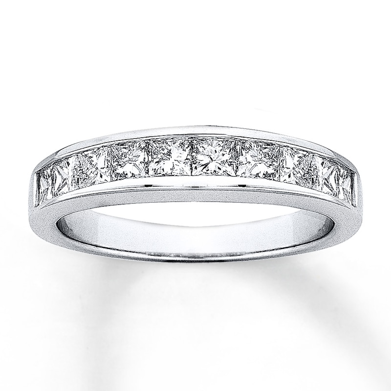Main Image 1 of Previously Owned Diamond Anniversary Band 1/2 ct tw Princess-cut 14K White Gold Size 10.5