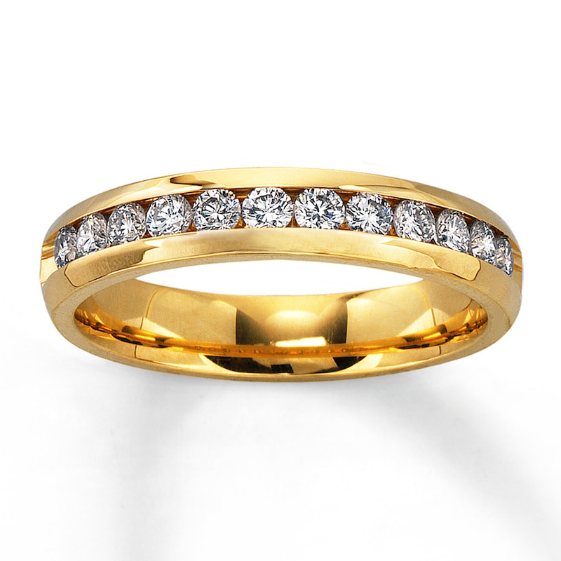 Main Image 1 of Previously Owned Diamond Anniversary Ring 1/2 ct tw Round-cut 14K Yellow Gold - Size 3