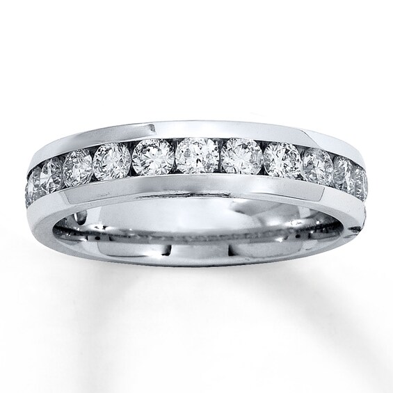 Previously Owned Diamond Anniversary Ring 1 ct tw Round-cut 14K White Gold Size 11