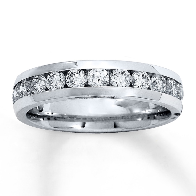 Main Image 1 of Previously Owned Diamond Anniversary Ring 1 ct tw Round-cut 14K White Gold Size 11