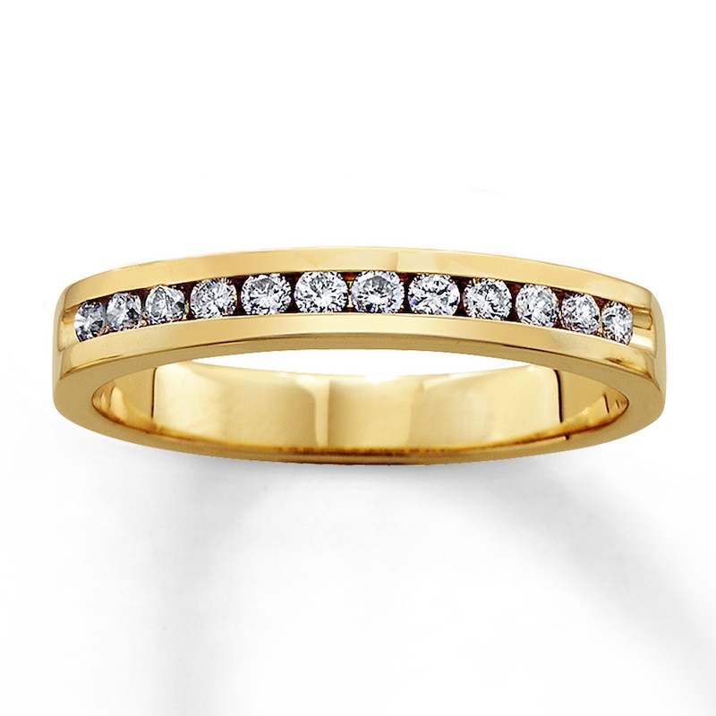 Main Image 1 of Previously Owned Diamond Anniversary Ring 1/2 ct tw Round 14K Yellow Gold - Size 9