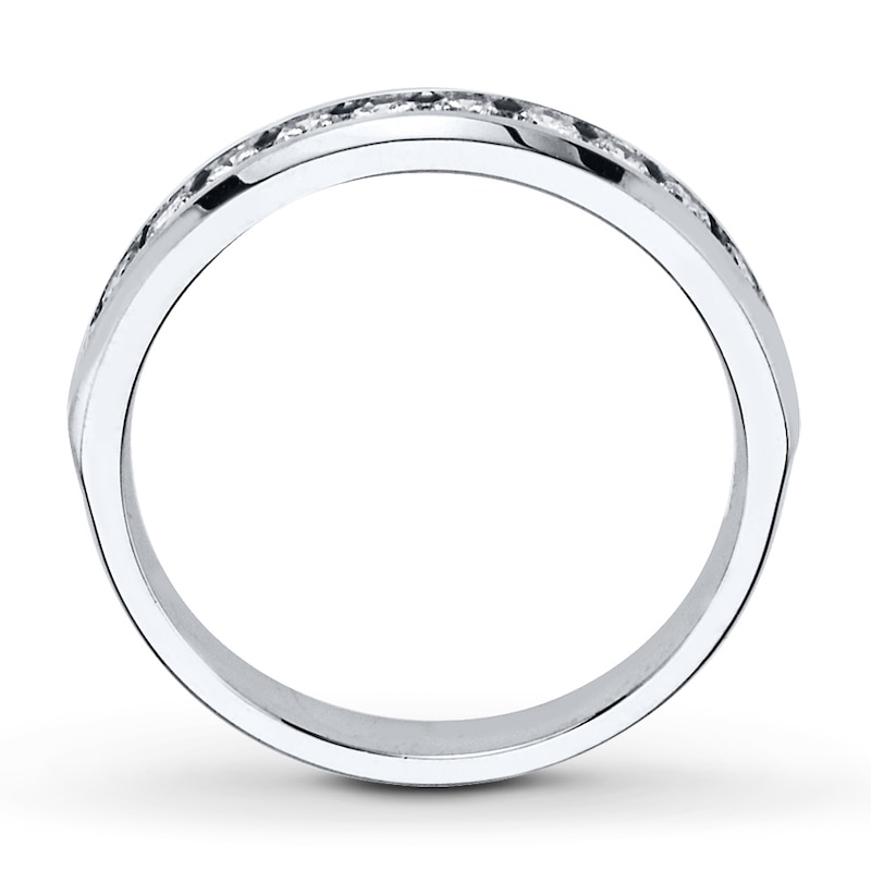 Main Image 2 of Previously Owned Diamond Anniversary Band 1/2 ct tw Round-cut 10K White Gold - Size 9.5
