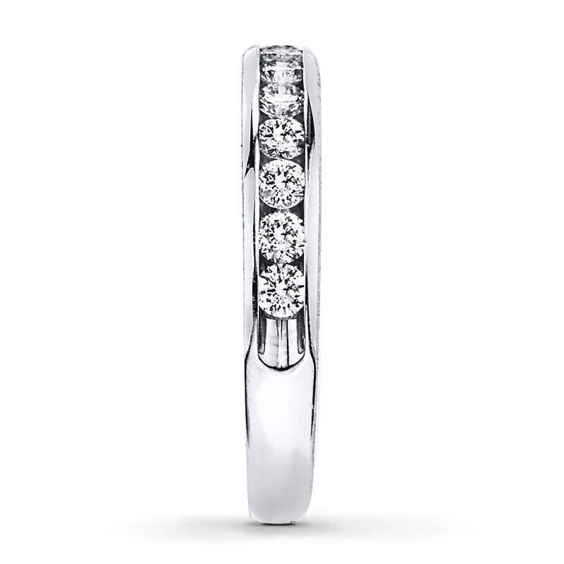 Main Image 3 of Previously Owned Diamond Anniversary Band 1/2 ct tw Round-cut 10K White Gold - Size 9.5