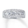 Thumbnail Image 1 of Previously Owned Diamond Anniversary Ring 1 ct tw Round-Cut 14K White Gold - Size 10.25