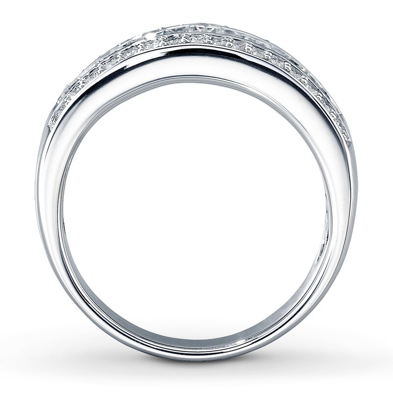 Main Image 2 of Previously Owned Diamond Anniversary Ring 1 ct tw Round-Cut 14K White Gold - Size 10.25
