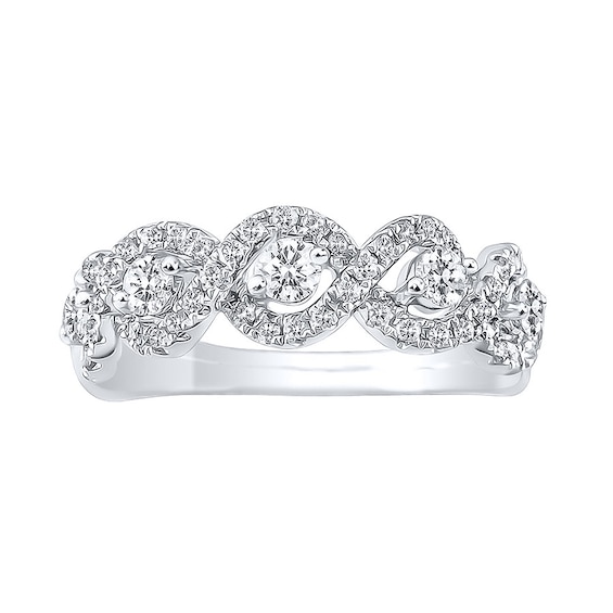 Previously Owned Diamond Ring 3/4 ct tw Round-cut 14K White Gold Size 10