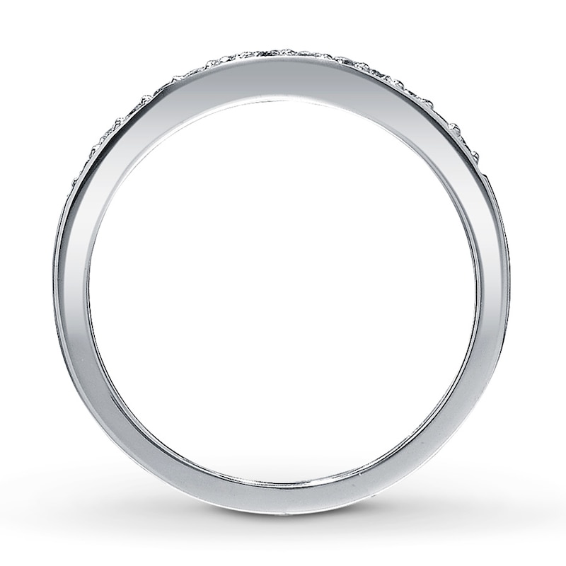 Main Image 2 of Previously Owned Diamond Anniversary Band 1/8 ct tw Round-cut 10K White Gold Size 10.75