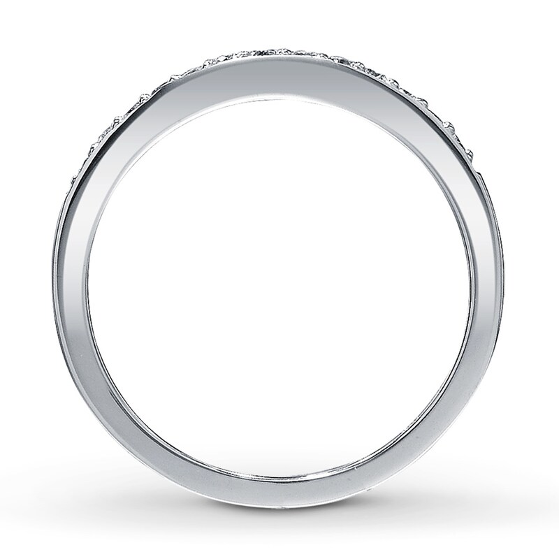 Main Image 2 of Previously Owned Diamond Anniversary Band 1/8 ct tw Round-cut 10K White Gold - Size 8