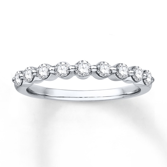 Previously Owned Diamond Anniversary Band 1/2 ct tw Round-cut 14K White Gold Size 4