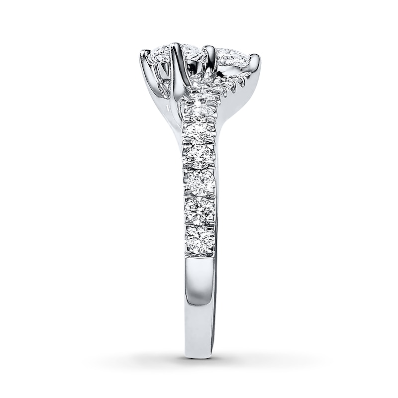 Main Image 3 of Previously Owned Ever Us Two-Stone Anniversary Ring 1-1/2 ct tw Round-cut Diamonds 14K White Gold - Size 9.75