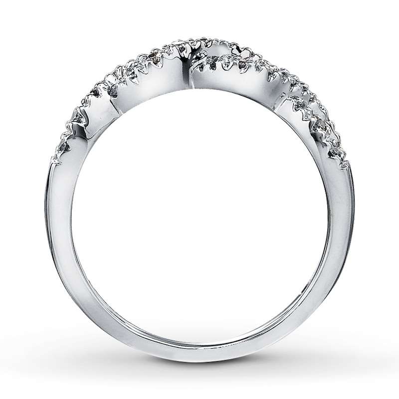 Main Image 2 of Previously Owned Diamond Band 1/3 ct tw Round-Cut 10K White Gold - Size 9
