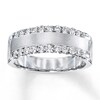 Thumbnail Image 1 of Previously Owned Diamond Anniversary Ring 1/2 ct tw Round-cut 14K White Gold - Size 5.5