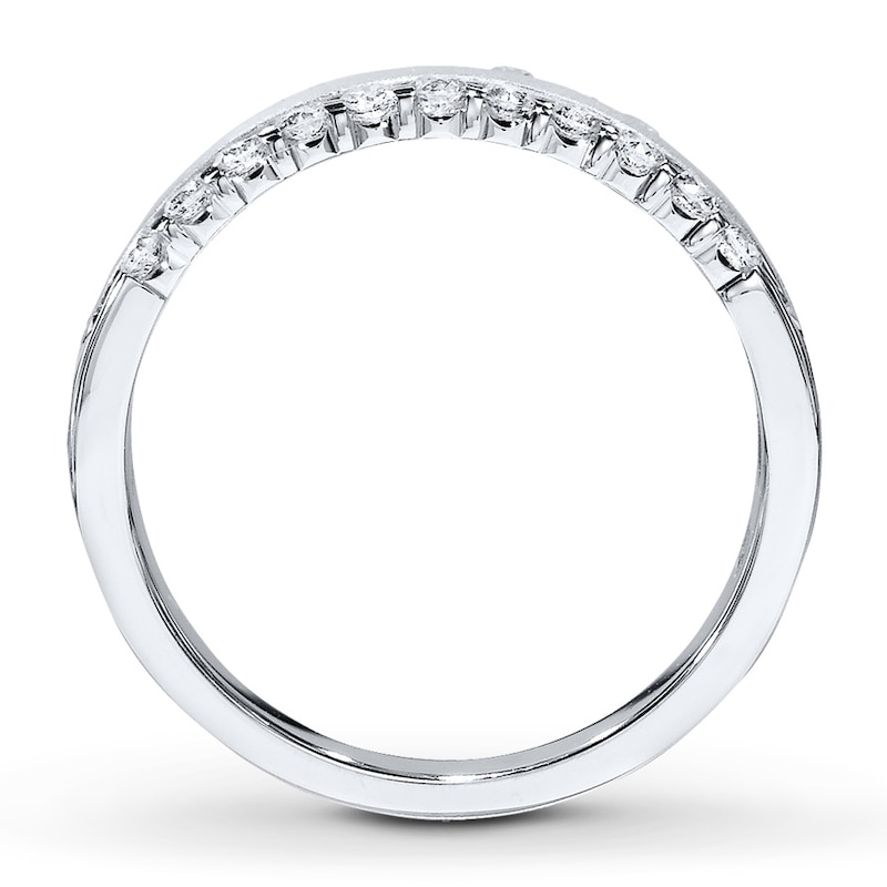 Main Image 2 of Previously Owned Diamond Anniversary Ring 1/2 ct tw Round-cut 14K White Gold - Size 5.5
