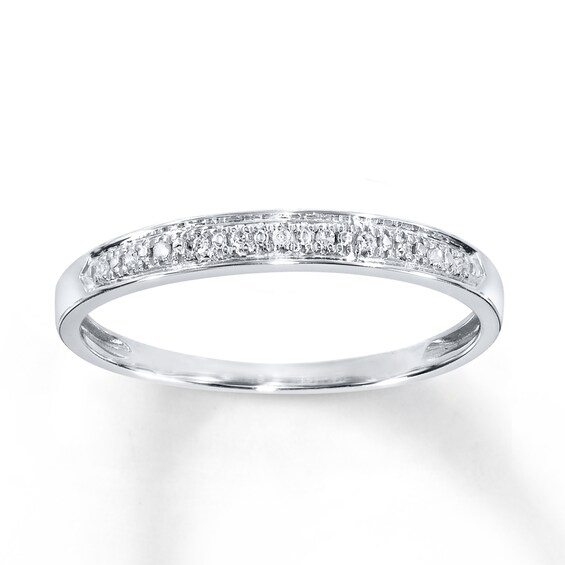 Previously Owned Diamond Accent Anniversary Band 10K White Gold Size