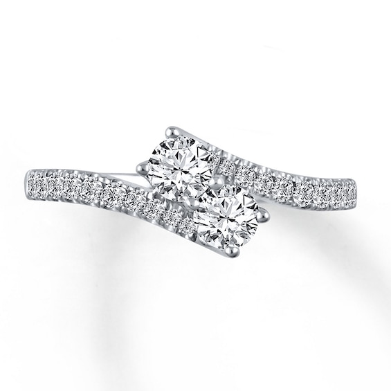 Previously Owned Ever Us Two-Stone Anniversary Ring 3/4 ct tw Round-cut Diamonds 14K White Gold Size 4