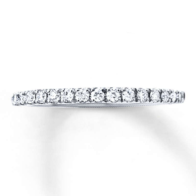 Main Image 1 of Previously Owned Diamond Band 1/4 ct tw Round-cut 10K White Gold Size 3.5