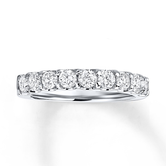 Previously Owned Diamond Wedding Band 1 ct tw Round-cut 14K White Gold Size 5