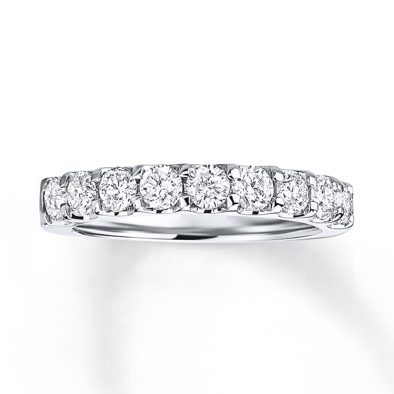 Main Image 1 of Previously Owned Diamond Wedding Band 1 ct tw Round-cut 14K White Gold Size 5