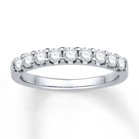 Previously Owned Diamond Wedding Band 1/2 ct tw Round-cut 14K White Gold Size