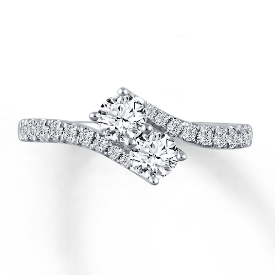 Previously Owned Ever Us Two-Stone Anniversary Ring 1 ct tw Round-cut Diamonds 14K White Gold 9.25