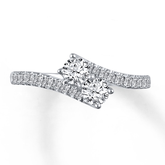Previously Owned Ever Us Two-Stone Anniversary Ring 3/4 ct tw Round-cut Diamonds 14K White Gold Size