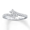 Thumbnail Image 1 of Previously Owned Ever Us Two-Stone Anniversary Ring 1/2 ct tw Round-cut Diamonds 14K White Gold - Size 3