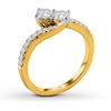 Thumbnail Image 2 of Previously Owned Ever Us Two-Stone Anniversary Ring 1/2 ct tw Round-cut Diamonds 14K Yellow Gold - Size 8.5