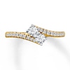 Thumbnail Image 3 of Previously Owned Ever Us Two-Stone Anniversary Ring 1/2 ct tw Round-cut Diamonds 14K Yellow Gold - Size 8.5