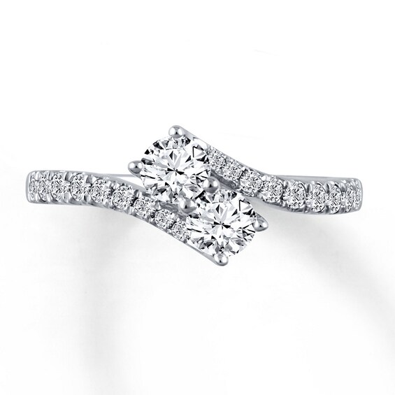 Previously Owned Ever Us Two-Stone Anniversary Diamond Ring 1 ct tw Round-cut 14K White Gold Size 10.25