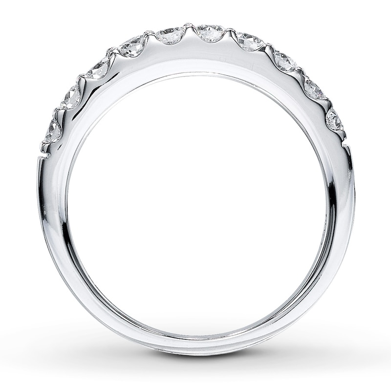 Main Image 2 of Previously Owned Diamond Wedding Band 1/2 ct tw Round-cut 14K White Gold - Size 4.25