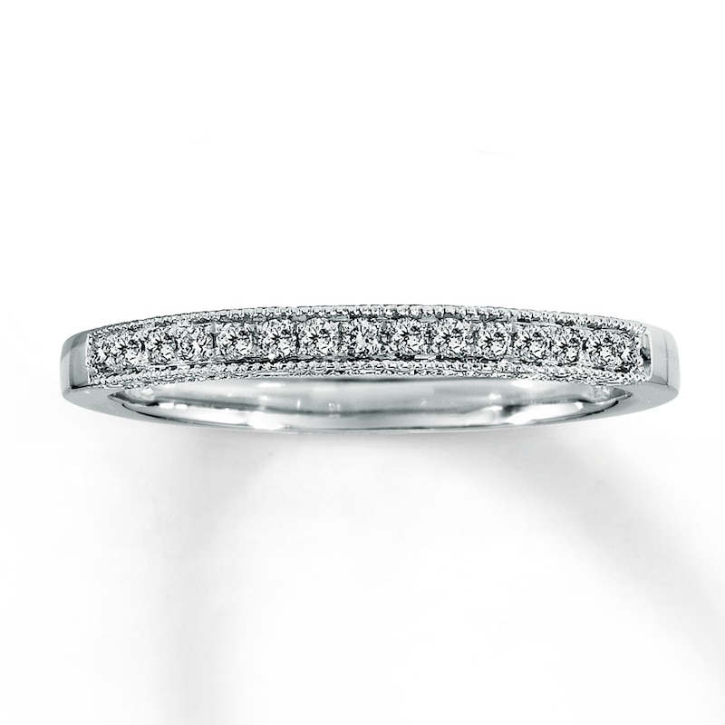 Main Image 1 of Previously Owned Band 1/8 ct tw Round-cut Diamonds 14K White Gold - Size 3.75