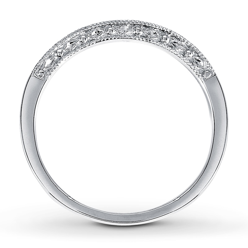 Main Image 2 of Previously Owned Band 1/8 ct tw Round-cut Diamonds 14K White Gold - Size 3.75