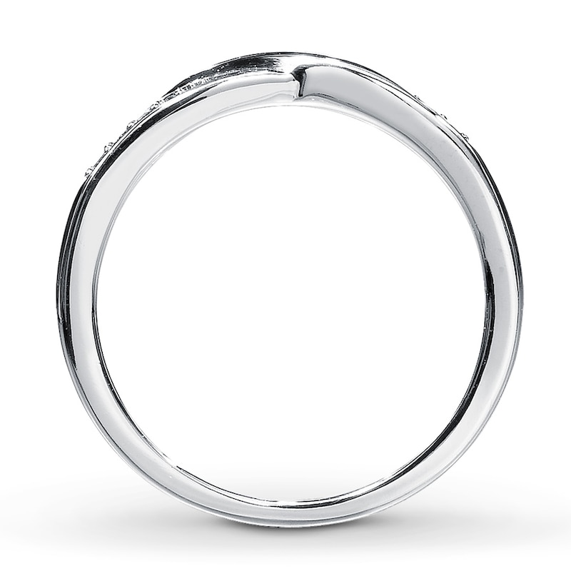 Main Image 2 of Previously Owned Wedding Band 1/20 ct tw Round-cut Diamonds 10K White Gold Size 4.25