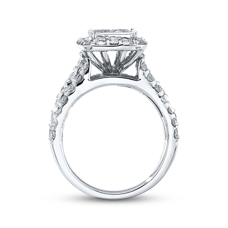 Main Image 3 of Previously Owned Diamond Engagement Ring 3 ct tw 14K White Gold - Size 4.5