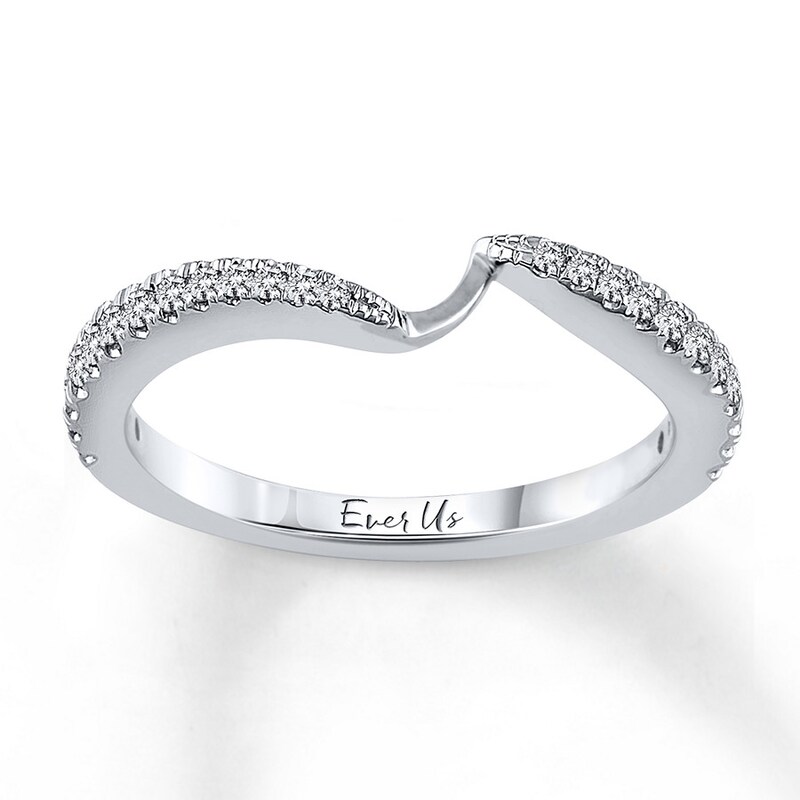 Main Image 1 of Previously Owned Ever Us Band 1/4 ct tw Round-cut Diamonds 14K White Gold - Size 10