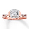 Thumbnail Image 1 of Previously Owned Diamond Engagement Ring 3/4 ct tw Princess-cut 14K Rose Gold Size 4.25
