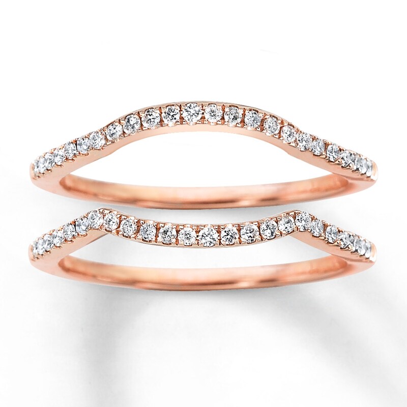Main Image 1 of Previously Owned Diamond Wedding Bands 1/4 ct tw Round-cut 14K Rose Gold Size 4