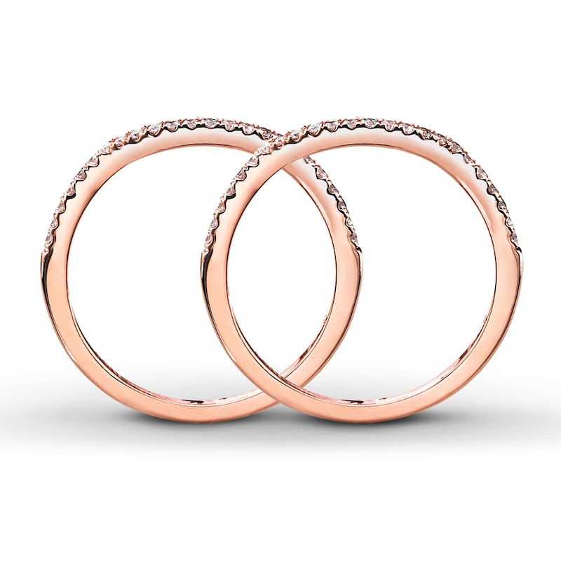 Main Image 2 of Previously Owned Diamond Wedding Bands 1/4 ct tw Round-cut 14K Rose Gold Size 4