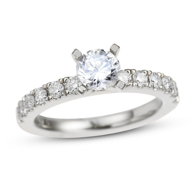 Main Image 1 of Previously Owned Diamond Engagement Ring 1-1/8 ct tw Round-cut 14K White Gold Size 4
