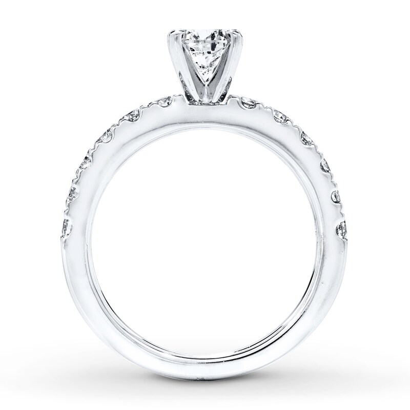 Main Image 2 of Previously Owned Diamond Engagement Ring 1-1/8 ct tw Round-cut 14K White Gold Size 4