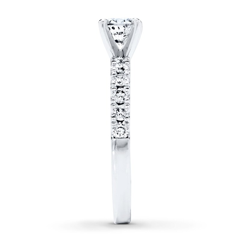 Main Image 3 of Previously Owned Diamond Engagement Ring 1-1/8 ct tw Round-cut 14K White Gold Size 4