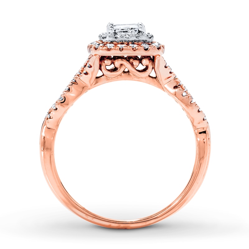 Previously Owned Diamond Engagement Ring 5/8 ct tw Princess & Round-cut 14K Two-Tone Gold