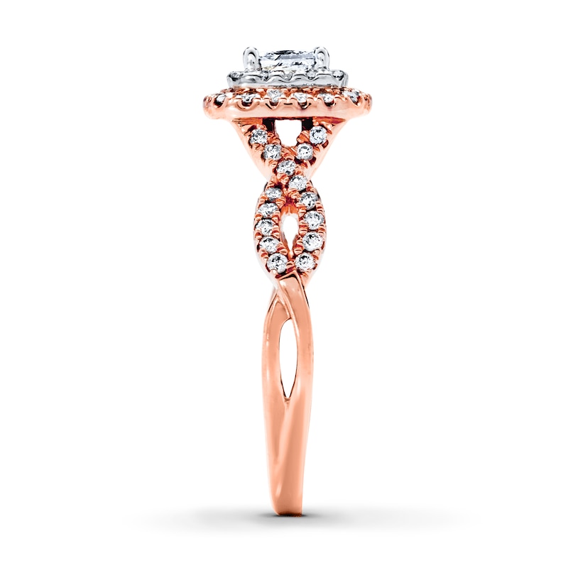 Previously Owned Diamond Engagement Ring 5/8 ct tw Princess & Round-cut 14K Two-Tone Gold