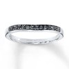 Thumbnail Image 0 of Previously Owned Black Diamonds 1/8 ct tw Round-cut Wedding Band 10K White Gold